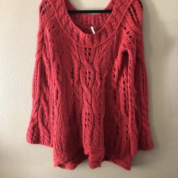Free People Chunky Bell Sleeve Cable Knit - Picture 2 of 8